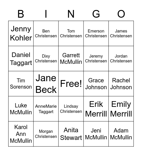 DR MAC CHRISTMAS Bingo Card