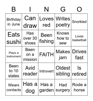Sisters in Christ Bingo Card
