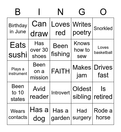 Sisters in Christ Bingo Card