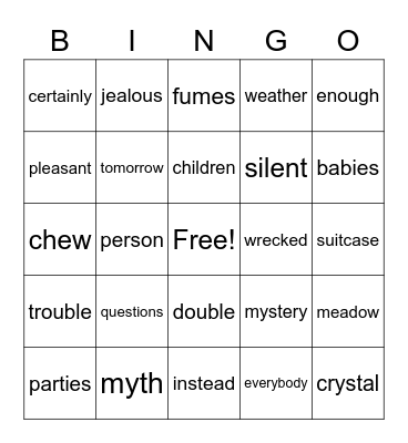 Group 5: Chaeden, Kapohu, Mya, Nixon, Malia Bingo Card