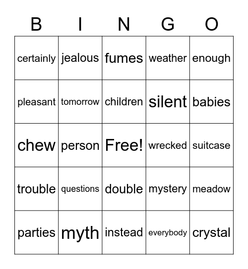 Group 5: Chaeden, Kapohu, Mya, Nixon, Malia Bingo Card