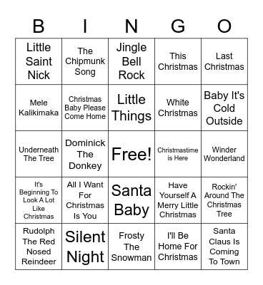 Christmas Bingo Card