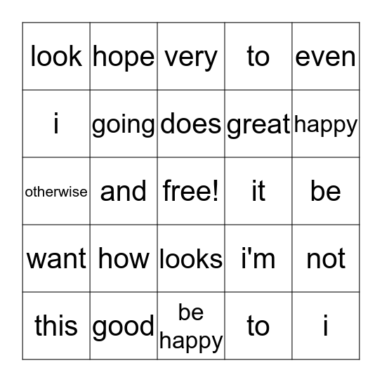 Dillon x Bailey Bingo Card