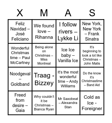 KERSTSWINGO Bingo Card