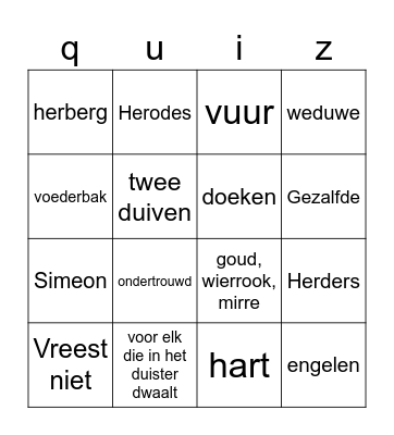 Kerst Bingo Card