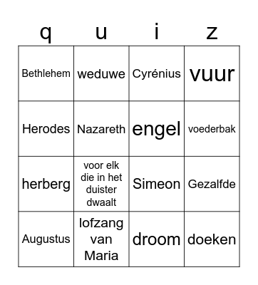 Kerst Bingo Card