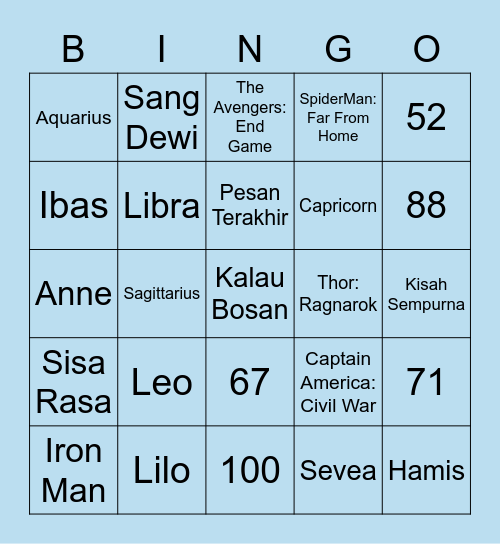 Lilo Bingo Card