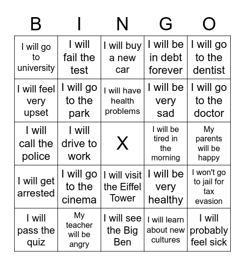 WHAT WILL HAPPEN? Bingo Card