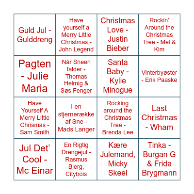 Medidyne julebingo Card