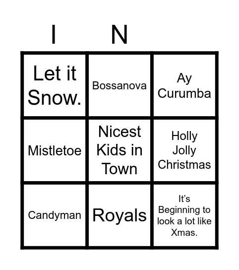 NDC CHRISTMAS BINGO! Bingo Card