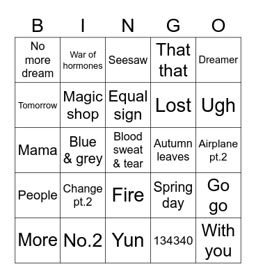miniminizzLover 🐸💗 Bingo Card