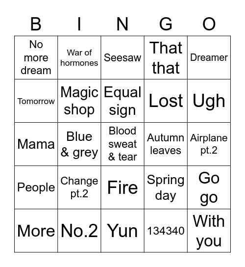 miniminizzLover 🐸💗 Bingo Card