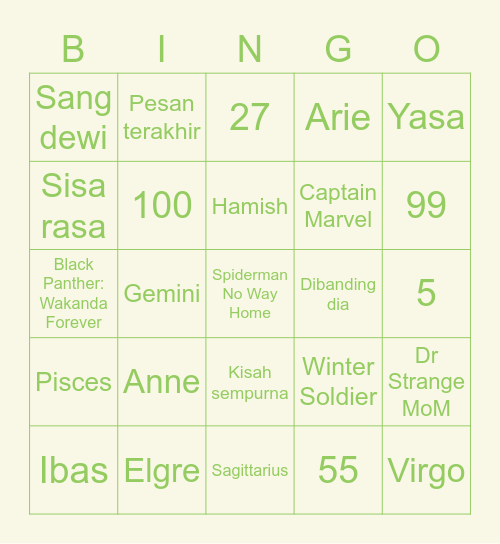 Ddddddddivas Bingo Card