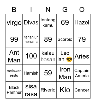aléa (⁠◕⁠ᴗ⁠◕⁠✿⁠) Bingo Card