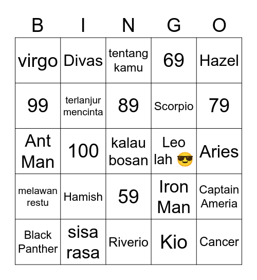 aléa (⁠◕⁠ᴗ⁠◕⁠✿⁠) Bingo Card