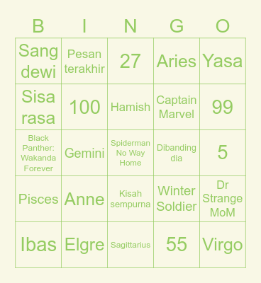 Ddddddddivas Bingo Card