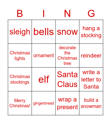 MERRY CHRISTMAS & HAPPY NEW YEAR! Bingo Card