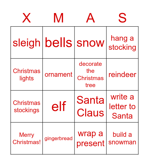 MERRY CHRISTMAS & HAPPY NEW YEAR! Bingo Card