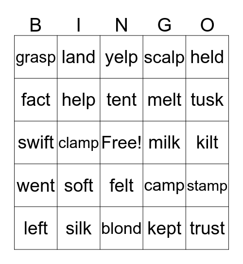 Final Blends Bingo Card