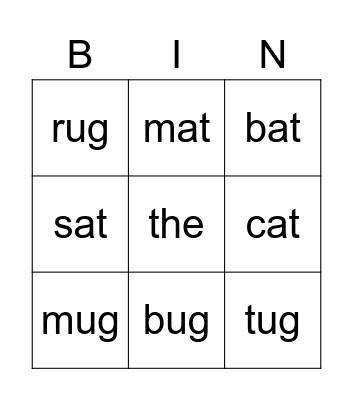 K Bingo Card