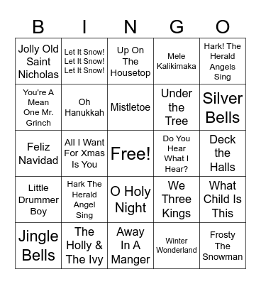 HOLIDAY BINGO Card