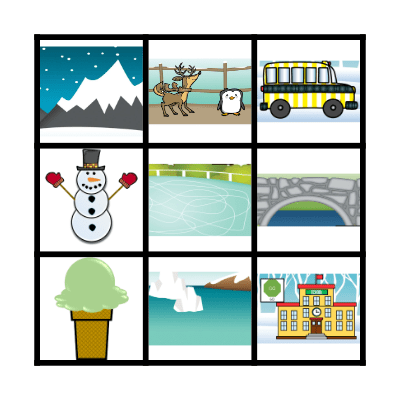 Go Mr. Snowman, Go! Bingo Card