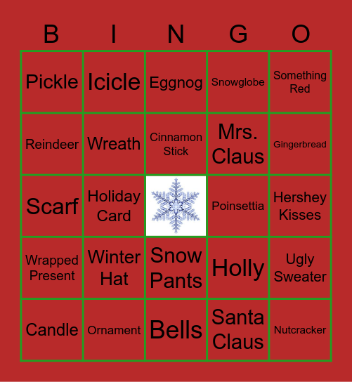 Holiday Bingo Card