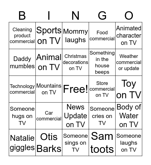 BLACK TV BINGO Card