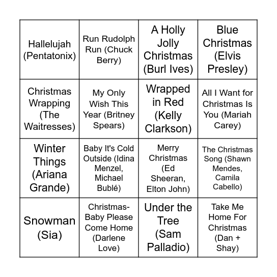 Christmas Bingo (Round 1) Bingo Card