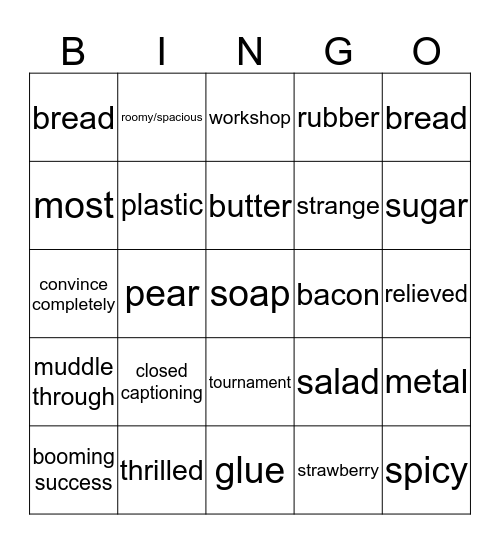 ASL Final Review  Bingo Card