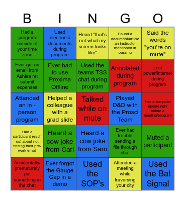 TSS Holiday Bingo 2022 Bingo Card