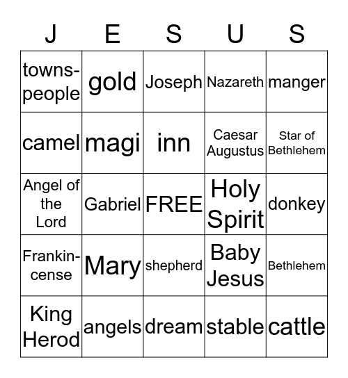 Happy Birthday Jesus Bingo! Bingo Card