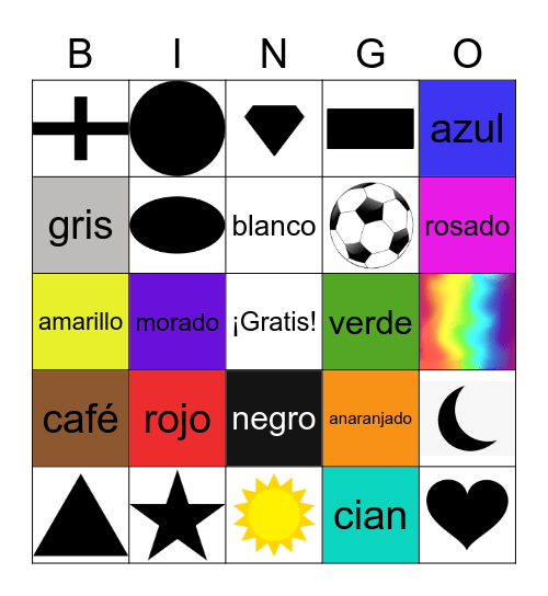 Los Colores y Las Formas Bingo Card