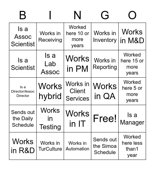 Find The Guest Bingo Card