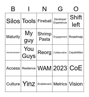 Leader All Hands Bingo Card