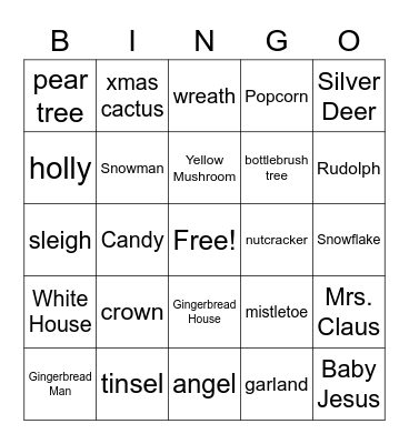 Coyle Holiday BINGO Card