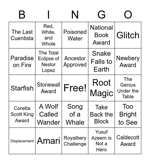 Royalbery Books Bingo Card