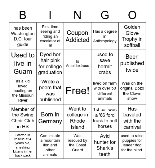 RPOF WHO? Bingo Card