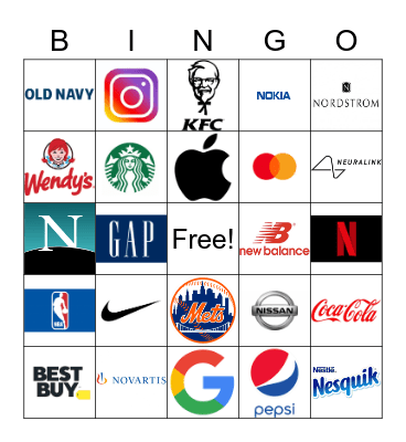 Family Logo Bingo Card