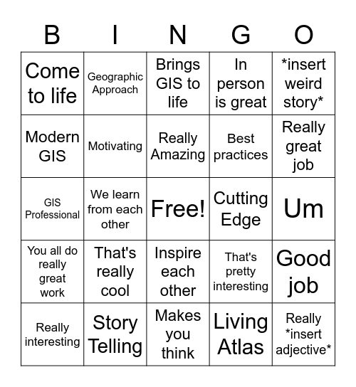 Clint's Inspiration Bingo Card