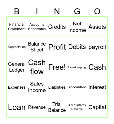 Accounting Bingo Card