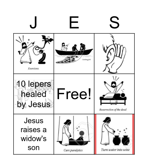 Jesus' Miracles! Bingo Card