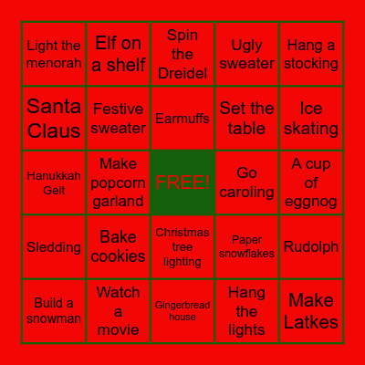 HOLIDAY BINGO! Bingo Card