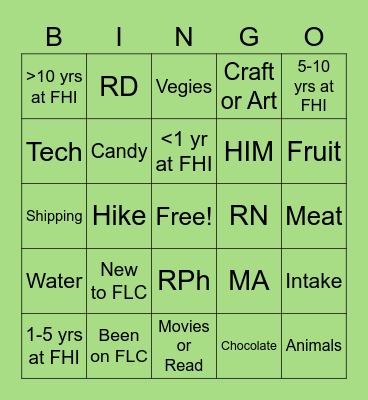 FLC BINGO Card