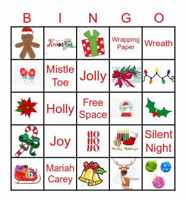 Holiday Icon Bingo Card
