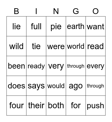 Plus Lessons 31-33 Bingo Card
