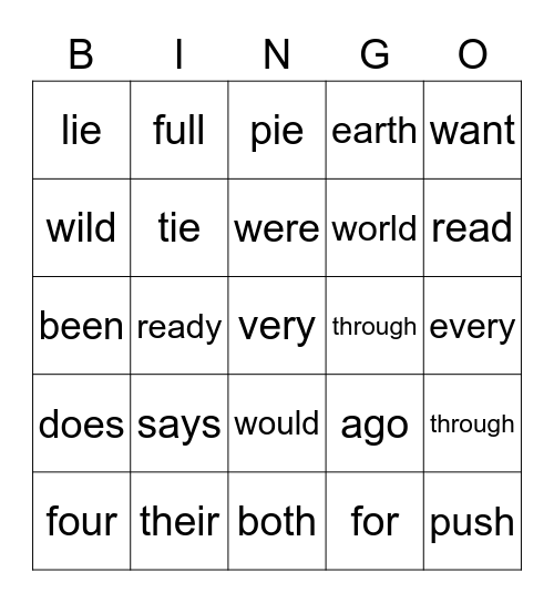 Plus Lessons 31-33 Bingo Card