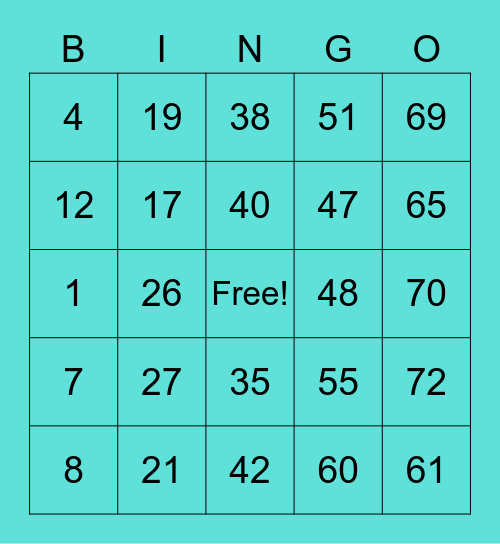ARNEL VECINA Bingo Card