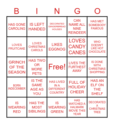 FIND SOMEONE WHO..... Bingo Card