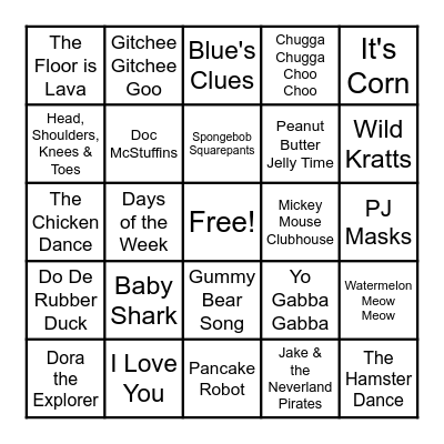Songs You Probably Wish You Could Forget...But Never Will Bingo Card